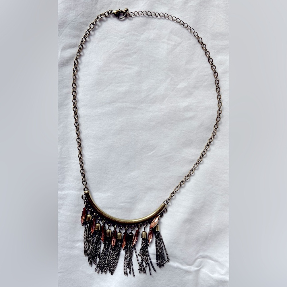 Necklace Statement Bundle- Both Unmarked Retro/Vintage/Costume, 1 Gold, 1 Bronze - Picture 11 of 16